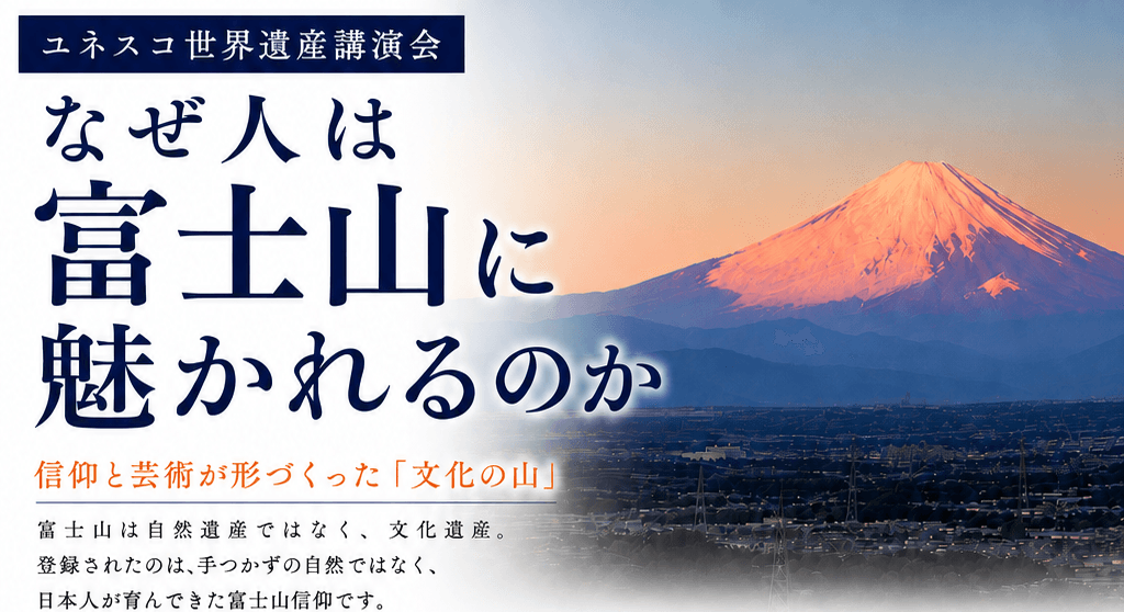 ユネスコ世界遺産講演会「なぜ人は富士山に魅かれるのか」同時開催:ユネスコ世界遺産・大田地域遺産写真展