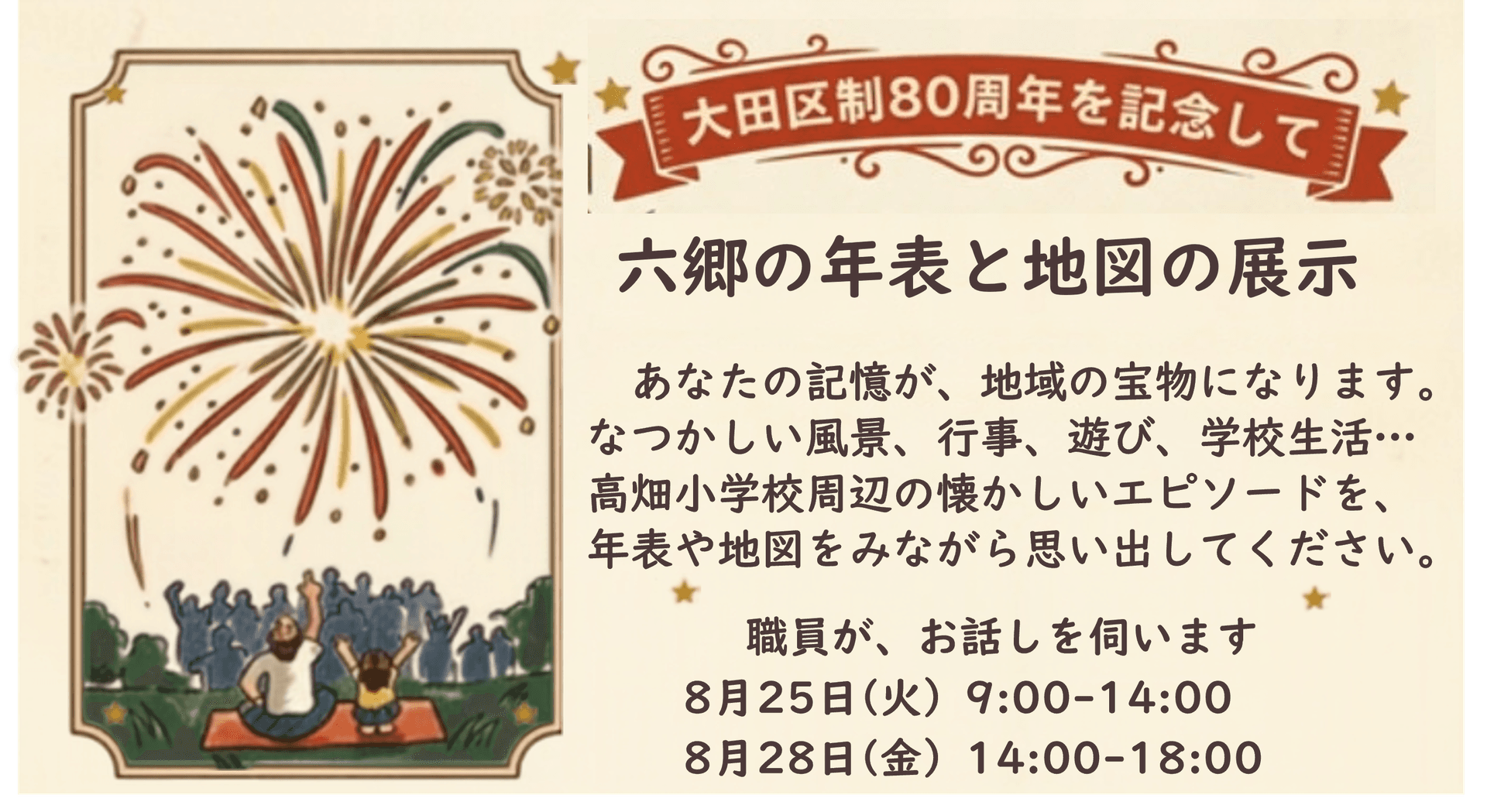 六郷の年表と地図の展示